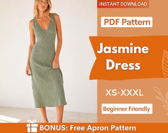 Jasmin Kleid Schnittmuster | Frauen Kleid Schnittmuster | Kleid für Frauen | Schnittmuster | Frauen Schnittmuster | Sommerkleid