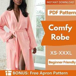 Women Robe Sewing Pattern, Bath Robe Beginner Pattern, Kimono Sewing Pattern, Beach Cover Pattern, Bathrobe Pattern, Women Sewing Pattern