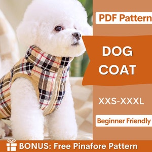 Dog Coat Pattern, Dog Vest Sewing Pattern, Sewing Pattern Pet, Pattern Dog,  Pet Pattern, Sewing pattern for dog coat, dog jacket pattern