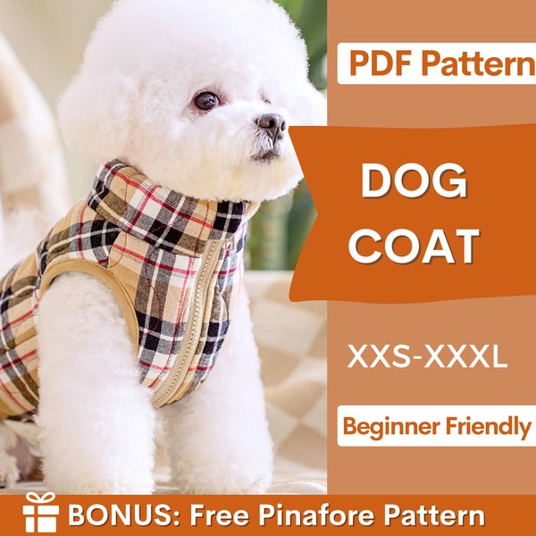 Dog Coat Pattern, Dog Vest Sewing Pattern, Sewing Pattern Pet, Pattern Dog,  Pet Pattern, Sewing pattern for dog coat, dog jacket pattern