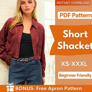 Shirt Jacket Sewing Pattern, Women Shirt Pattern, Jacket Sewing Pattern, Shacket Sewing Pattern, Top Sewing Pattern, Sewing Patterns Women
