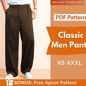 Men Pants Pattern | Men Trousers Sewing Pattern | Sewing Pattern for Men | Pants with Pockets | Men's Sewing Pattern | Straight Leg Pants