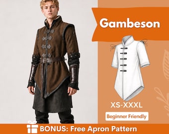 Gambeson Sewing Pattern | Medieval Tunic Pattern | Warrior Robe Pattern | Costume Sewing Pattern | Fantasy Pattern | Medieval Pattern