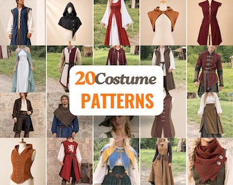 20 Costume Sewing Patterns | Tabard Patterns | Medieval Sewing Pattern | Cosplay Pattern | Elven Patterns | Ren Faire Sewing Patterns