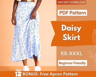 Skirt Pattern, Sewing Patterns, Sewing patterns for Women, Skirt Patterns for Women, Long Skirt, Womens Skirt Pattern, Maxi Skirt Pattern