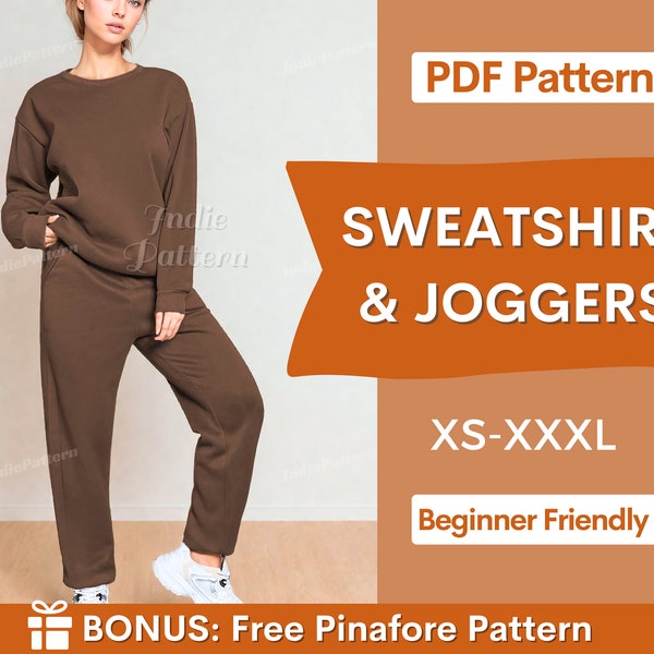 Loungewear Set Pattern, Joggers Pattern, Sweatshirt Pattern, Women Pattern, Sweatpants Pattern, Lounge Set, Cozy Patterns, Beginner Patterns