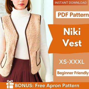 Vest Sewing Pattern | Top Pattern | Women Vest Pattern | Top sewing pattern | Women Sewing Patterns | Shepherd Vest | Waistcoat Women