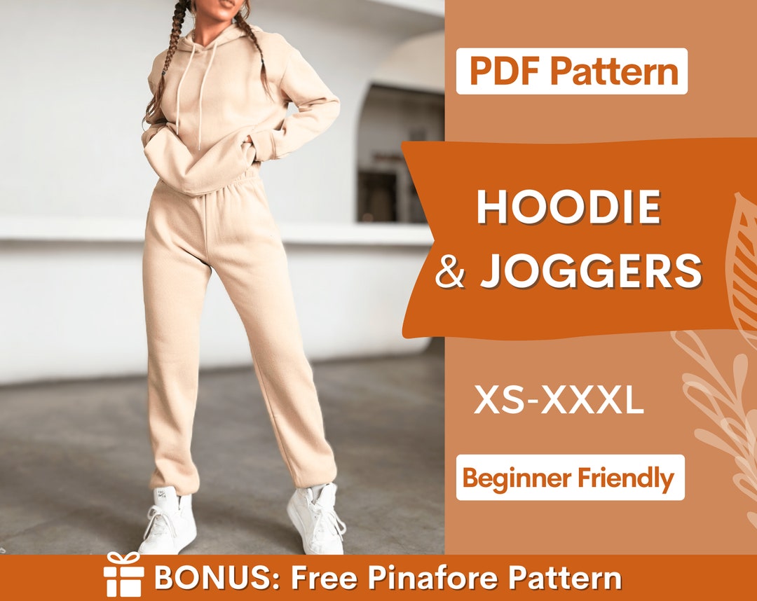 Hoodie & Joggers Pattern for Women, Loungewear Set Pattern, Joggers ...