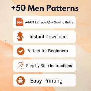 50+ Men Patterns Bundle | Men Sewing Patterns | Men Shorts | Men Jacket | Men Pants | Men Shirt | Patterns for Men | Men Pajamas, Men Hoodie image 4