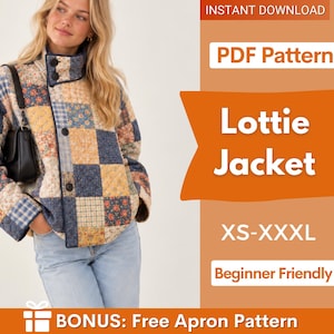 Patrón de costura para chaqueta Lottie para mujer / Patrón de abrigo acolchado / Patrones de costura / Patrón de chaqueta / Patrón de costura para chaqueta de mujer