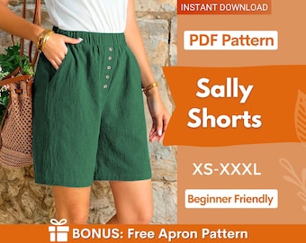 Shorts Pattern | Women Shorts Pattern | Beginner Shorts Pattern | Elastic Waistband Shorts | Wide Leg Shorts Patterns, Bermuda Shorts