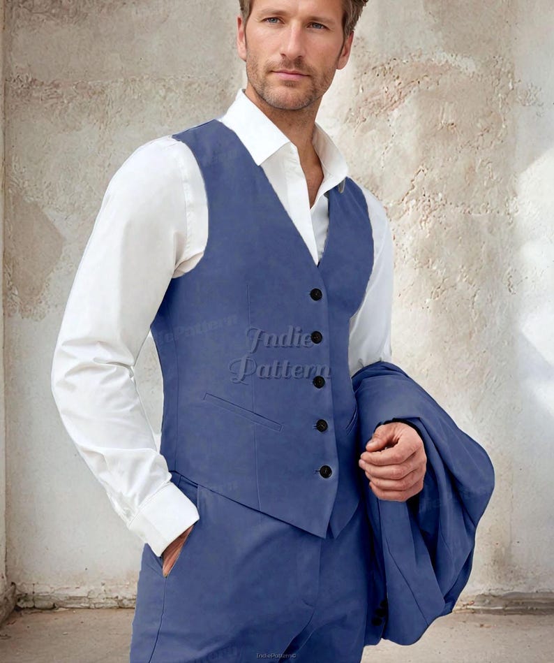 Men Jacket & Vest Sewing Patterns | Suit Jacket Pattern Men | Men Blazer | Men Sewing Pattern | Suit Pattern For Men | Men Vest Waistcoat image 3