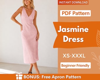 Sommerkleid-Schnittmuster | Damenkleid-Schnittmuster | Kleid für Damen | Schnittmuster | Damenschnittmuster | Sommerkleid