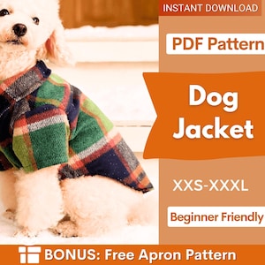 Dog Jacket Sewing Pattern, Dog Pattern, Dog Sewing Pattern, Dog Shirt Sewing Pattern, Pattern for dog, Dog Tank Top Pattern,