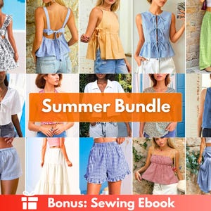 Pacchetto di modelli estivi / Modelli di cucito per donne / Modelli per principianti / Modello di abito / Modello di cucito per pantaloni / Modello di gonna / Modello di pantaloncini