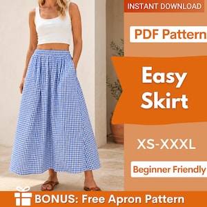 Skirt with Pockets Sewing Pattern | Maxi Skirt Pattern | Women Skirt Pattern | Sewing Patterns | Women Sewing Pattern, Skirt Pockets