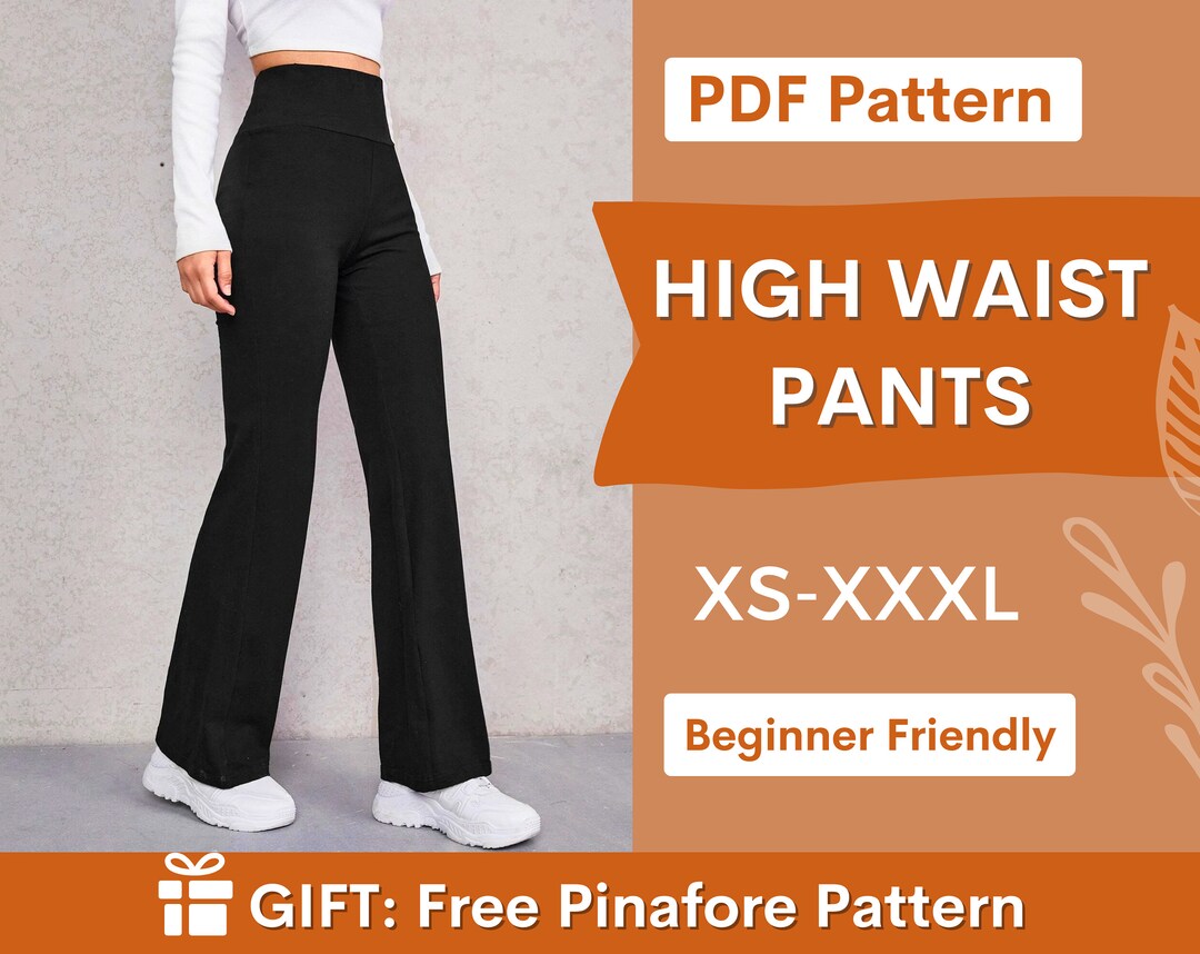 High Waist Pants Sewing Pattern Yoga Pants Pattern XSXXXL Etsy Singapore