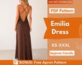 Maxi Dress Sewing Pattern | Women Dress Pattern | Dress for Women | Sewing Patterns | Women Patterns | Prom Dress | Open Back Dress