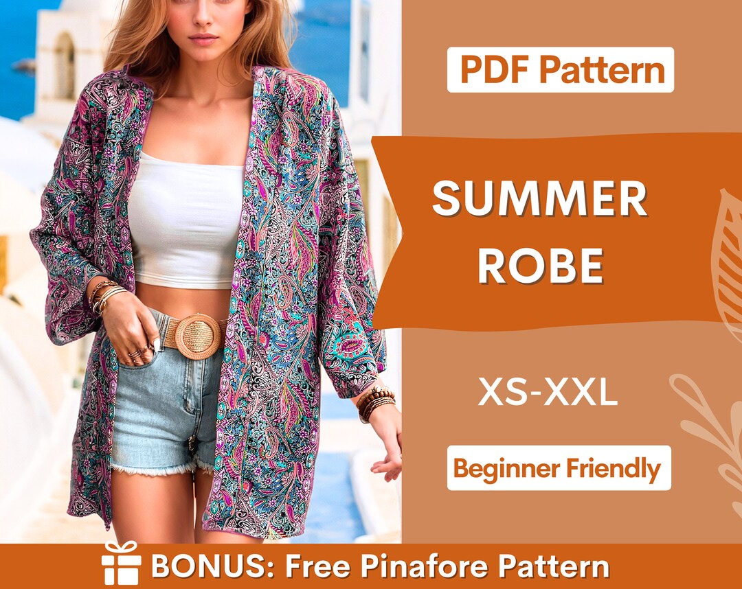 Robe Pattern XS XXL Robe Digital PDF Sewing Pattern Women Pattern ...