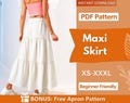 Maxi Skirt Sewing Pattern | Skirt Pattern | Women Skirt Pattern | Sewing Patterns | Women Sewing Pattern, Long Skirt Pattern, Tiered Skirt product logo