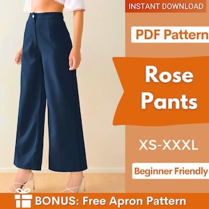 Women Pants Pattern | Sewing Patterns | Trousers Sewing Pattern | Wide Leg Pants Pattern, Sewing Pattern Pants Women, Suit Pants, Work Pants