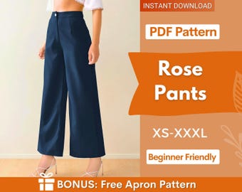 Women Pants Pattern | Sewing Patterns | Trousers Sewing Pattern | Wide Leg Pants Pattern, Sewing Pattern Pants Women, Suit Pants, Work Pants