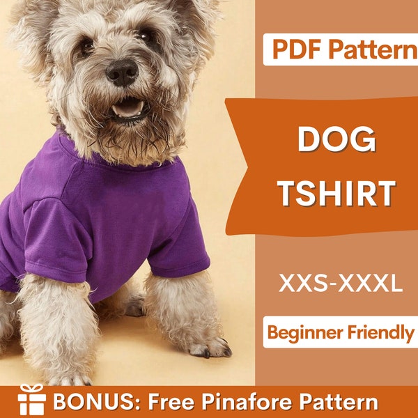 Dog TShirt Sewing Pattern, TShirt Pattern for Dog, Dog Pattern, Dog Sewing Pattern, Dog Shirt Pattern, Pattern for pet, Dog Top Pattern,