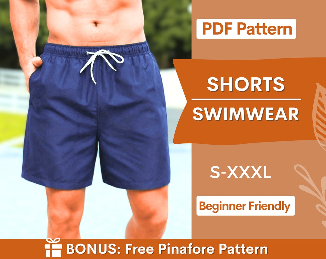 Men Shorts Pattern Men's Swimwear Sewing Pattern Instant Download