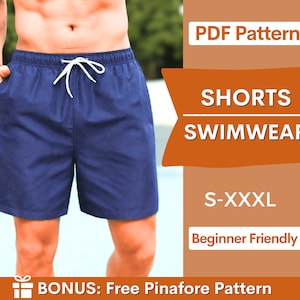 Men Shorts Pattern | Men's Swimwear Sewing Pattern | Instant Download | Sewing Pattern Shorts Men | S-XXXL | Sewing Pattern for Men PDF