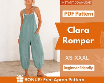 Naaipatroon romper voor dames | Overalls Naaipatronen | Damespatroon| Patroon jumpsuit dames | Romperpatroon