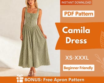 Naaipatroon Camila-zomerjurk | Jurkpatroon dames | Jurk voor dames | Naaipatronen | Damespatronen | Zomerjurk