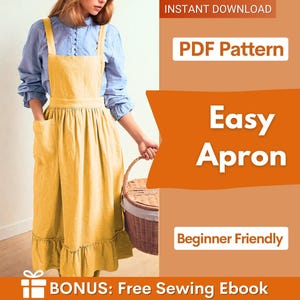 Apron Sewing Pattern, Sewing Patterns, Pinafore Pattern, Women Patterns, Pinafore Apron Pattern, Sewing pattern PDF, Cottage Dress pattern