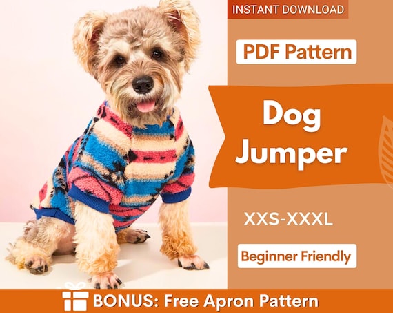 Dog Jumper Pattern, Dog Pattern, Dog Sewing Pattern, Dog Sweater Sewing Pattern, Pattern for dog, Dog Jacket Pattern, Dog Tank Top Pattern