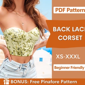 Corset Pattern | Corset Top Sewing Pattern | Bustier pattern | Bustier Corset Pattern | Sewing Patterns  | Women Sewing Pattern Top