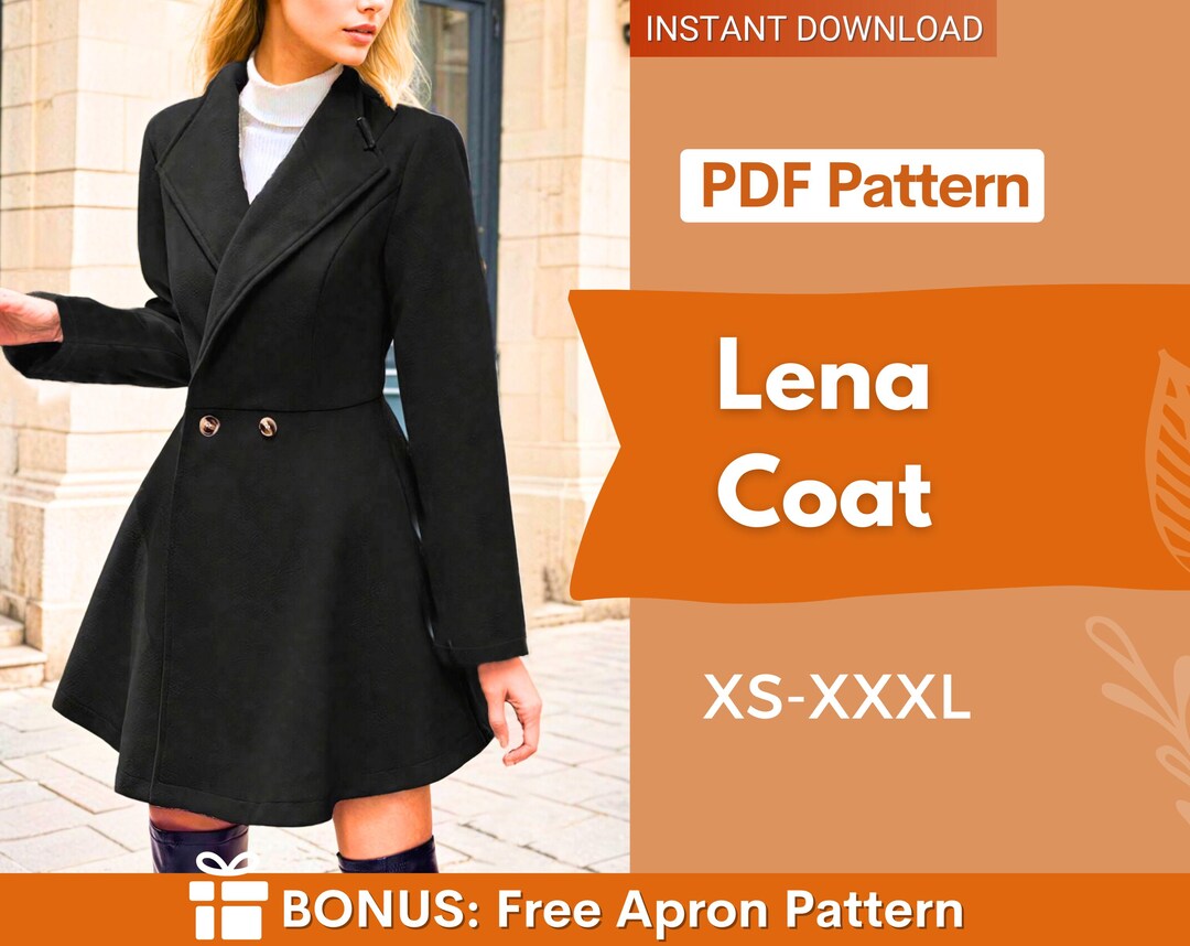 Coat Pattern | Jacket Sewing Pattern | Long Coat Pattern | Winter ...