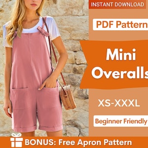 Romper Pattern for Women, Jumpsuit Pattern, Overalls Pattern, Romper Sewing Pattern, Sewing Patterns for Beginners, XS-XXXL