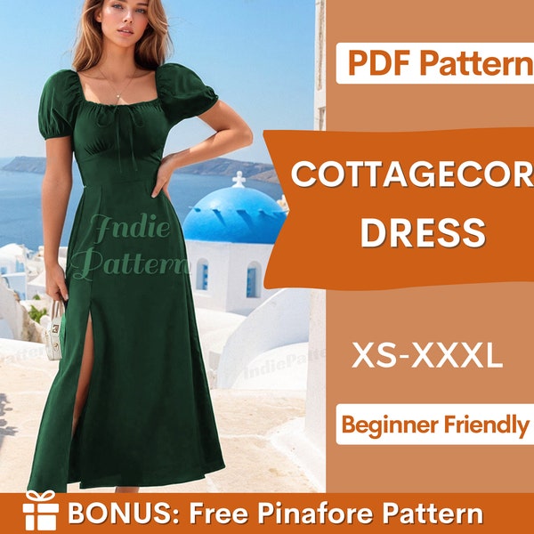 Patron de couture de robe pour femme | Patron de robe de laitière | Patron de robe | Patron de robe Cottagecore | Patron Femme | Patron de robe longue