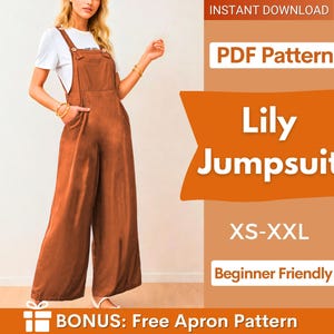 Jumpsuit Pattern | Overalls Sewing Pattern | Sewing Patterns Women |Women Jumpsuits Overalls | Dungaree Pant Loose Trouser | Sewing Pattern