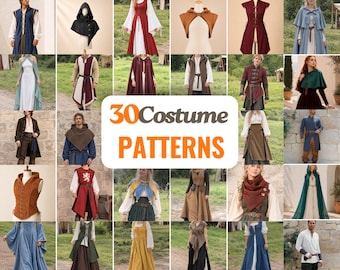 30 Costume Sewing Patterns | Tabard Patterns | Medieval Sewing Pattern | Cosplay Pattern | Elven Patterns | Ren Faire Sewing Patterns