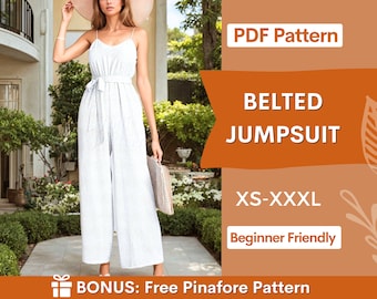 Jumpsuit Sewing Pattern for Women PDF | Jumpsuit Pattern | Women Jumpsuit Pattern | Sewing Patterns PDF Patterns | Summer Dress Pattern PDF