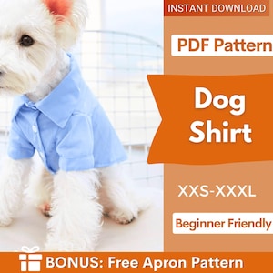 Dog Shirt Pattern, Dog Pattern, Dog Sewing Pattern, Dog Shirt Sewing Pattern, Pattern for dog, Dog Tank Top Pattern, Sewing pattern for dog