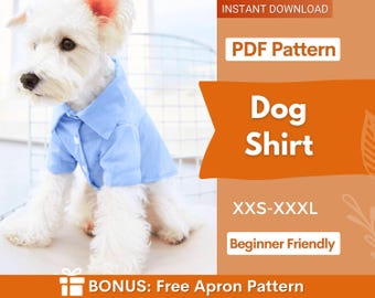Dog Shirt Pattern, Dog Pattern, Dog Sewing Pattern, Dog Shirt Sewing Pattern, Pattern for dog, Dog Tank Top Pattern, Sewing pattern for dog