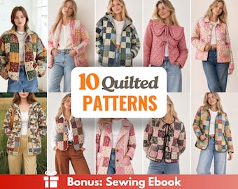 10 Quilted Jacket Sewing Patterns | Women Sewing Patterns | Jacket Sewing Pattern | Vest Pattern | Quilted Patterns | Quilted Coat Pattern