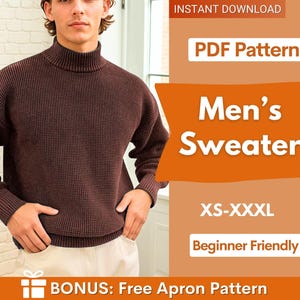 Men Sweater Sewing Pattern, Sweatshirt Pattern Men, Men Sewing Patterns, Beginner Men Pattern, Men Sweater Sweatshirt Men Top Sewing Pattern
