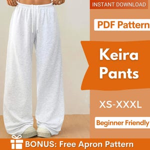 Women Pants Sewing Pattern | Wide Leg Pants Pattern | Elastic Waistband Pants | Women Sewing Pattern | Sweatpants Pattern | Joggers Pattern
