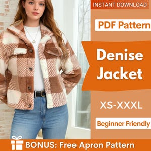 Jacket Sewing Pattern, Women Sewing Pattern, Teddy Jacket Pattern, Button Jacket, Beginner Sewing Pattern, Sewing Pattern Jacket Coat