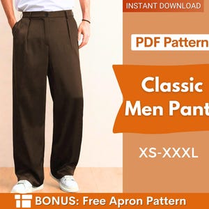 Men Pants Pattern | Men Trousers Sewing Pattern | Sewing Pattern for Men | Pants with Pockets | Men's Sewing Pattern | Straight Leg Pants