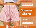 Shorts for Women Pattern | Women Shorts Pattern | Beginner Shorts Pattern | Elastic Waistband Shorts | High Waist Wide Leg Shorts Patterns product logo