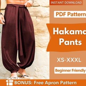 Hakama Pants Sewing Pattern for Men | Japanese Pants Pattern | Men Joggers Pattern | Sewing Pattern for Men | Balloon Pants Men