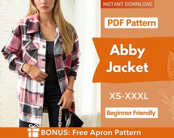 Jacket Sewing Pattern, Women Jacket, Sewing Patterns, Shirt Jacket, Coat Sewing Pattern, Women Coat, Long Jacket, Winter Sewing Patterns